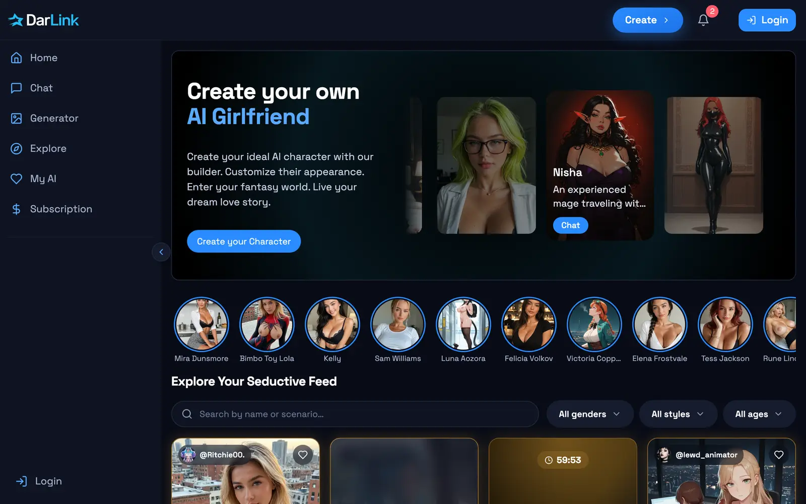 Screenshot of the DarLink AI website