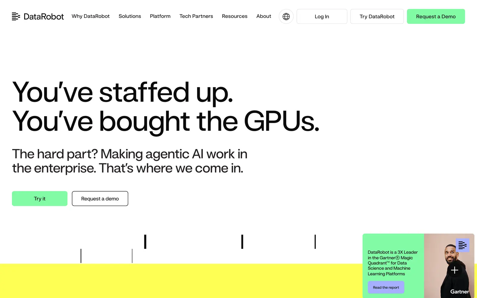 Screenshot of the DataRobot website