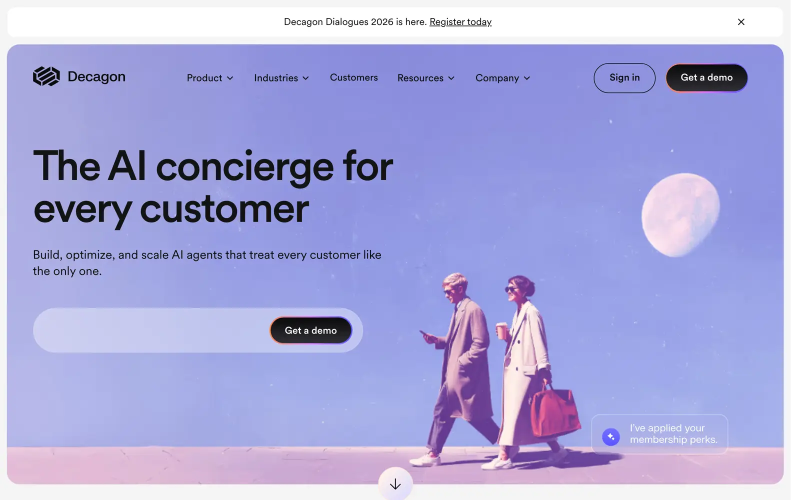 Screenshot of the Decagon website