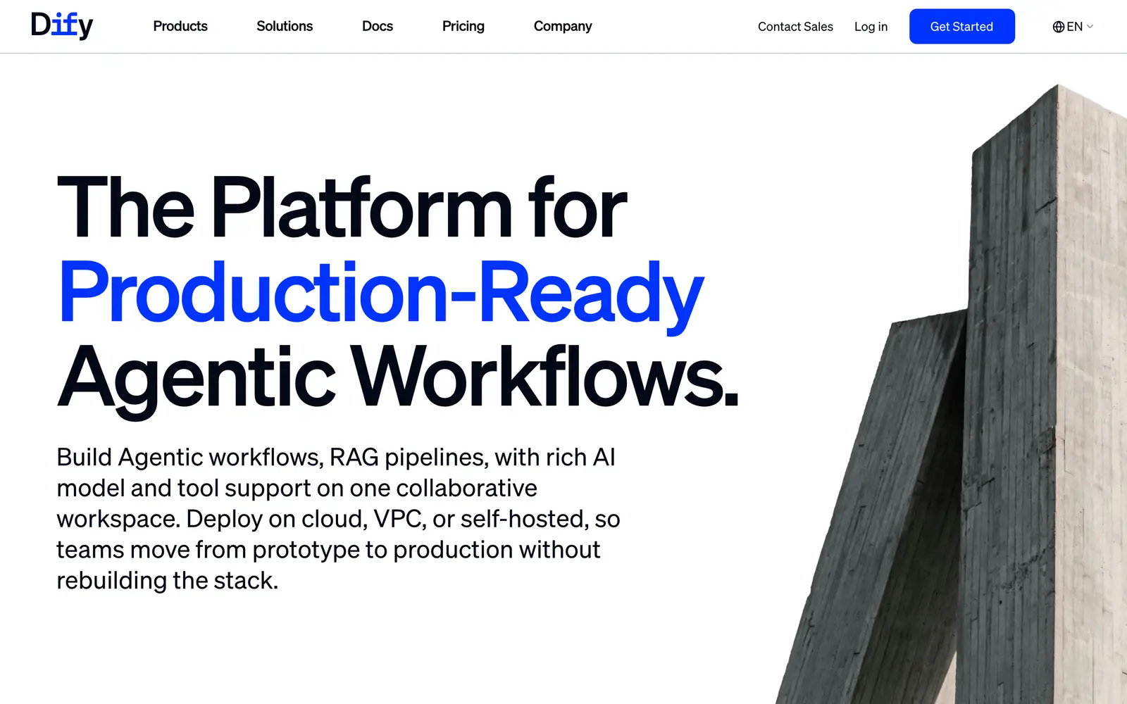 Screenshot of the Dify website