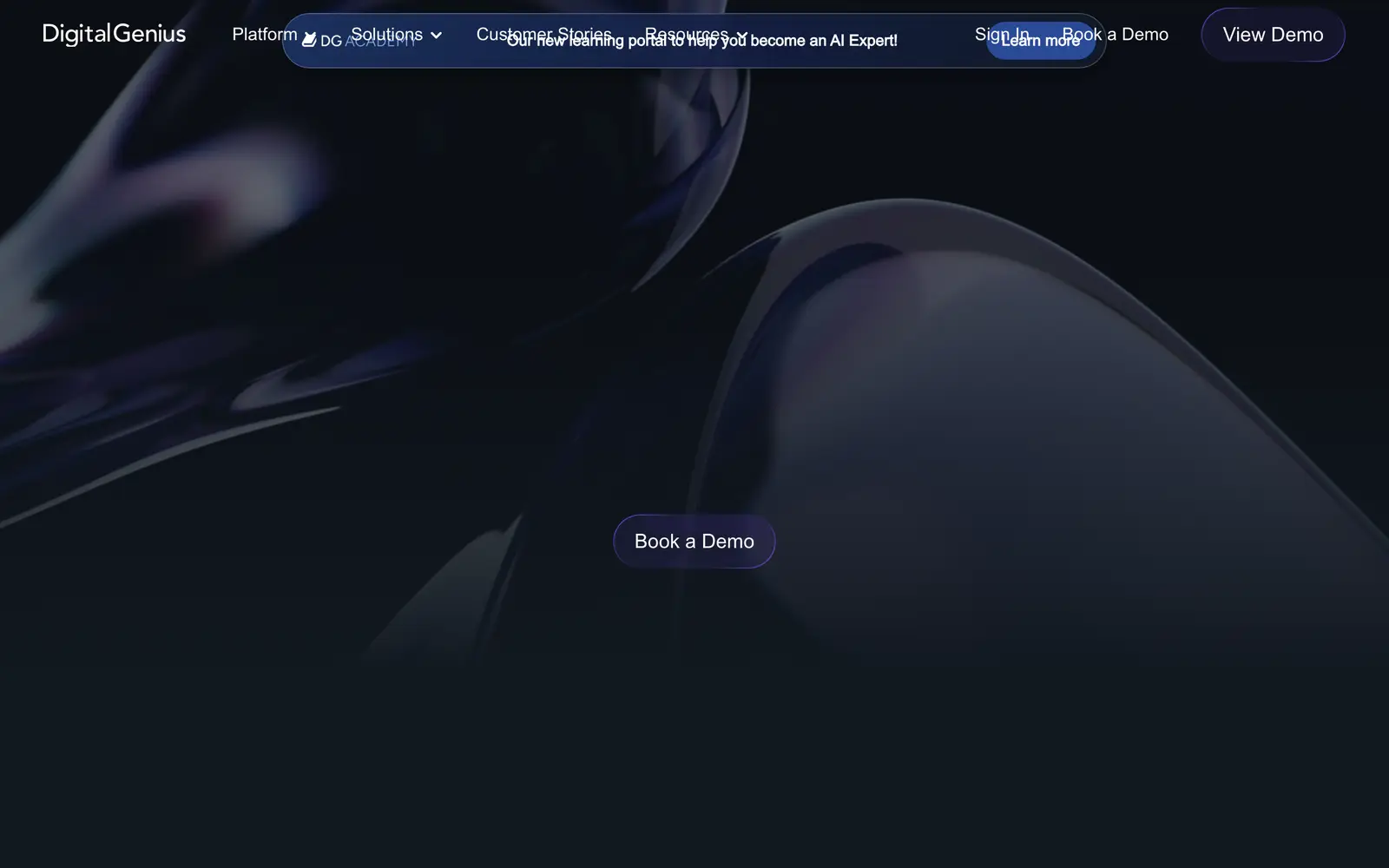 Screenshot of the DigitalGenius website