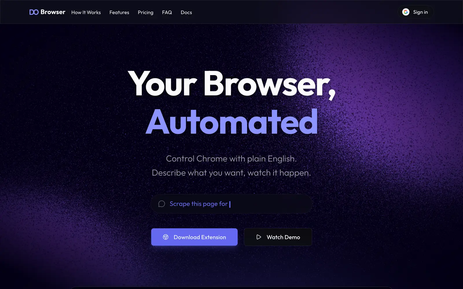 Screenshot of the Do Browser website