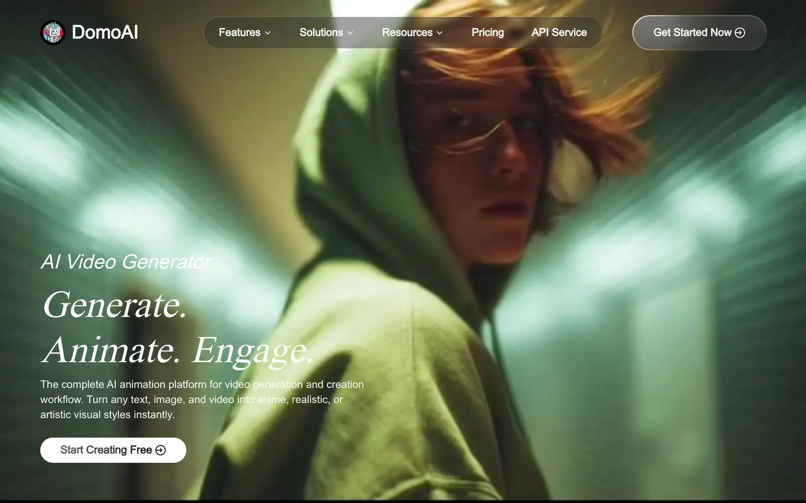 Screenshot of the DomoAI website