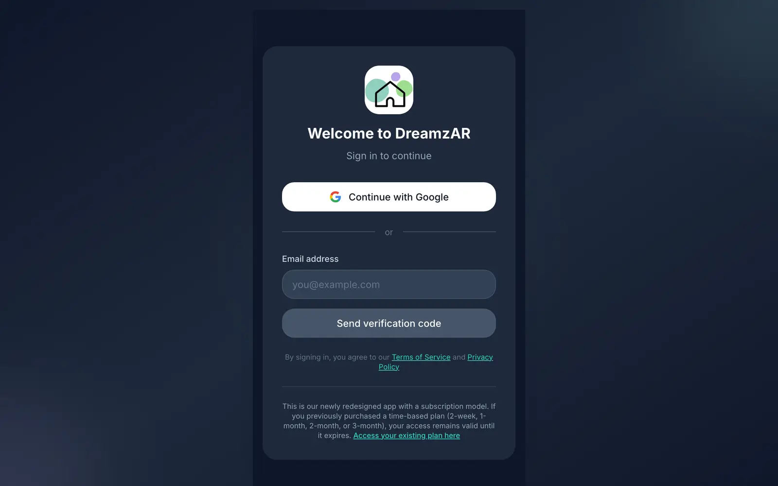 Screenshot of the DreamzAR website