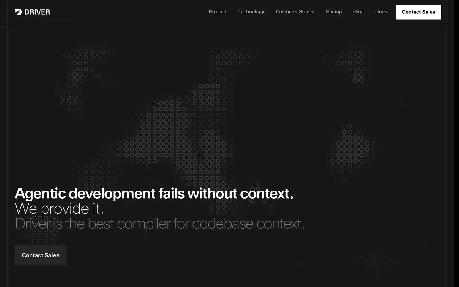 Screenshot of the Driver website