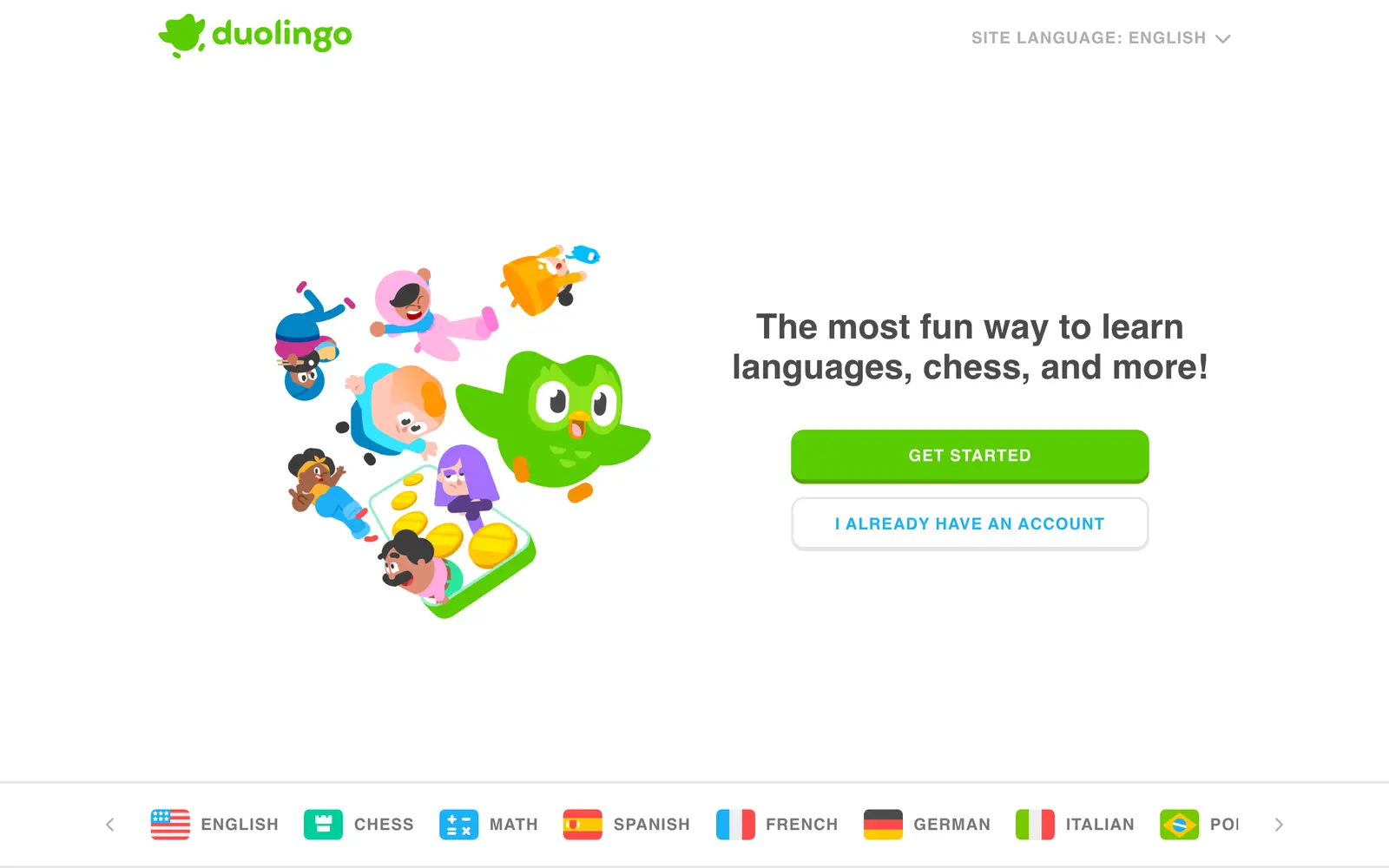 Screenshot of the Duolingo Max website