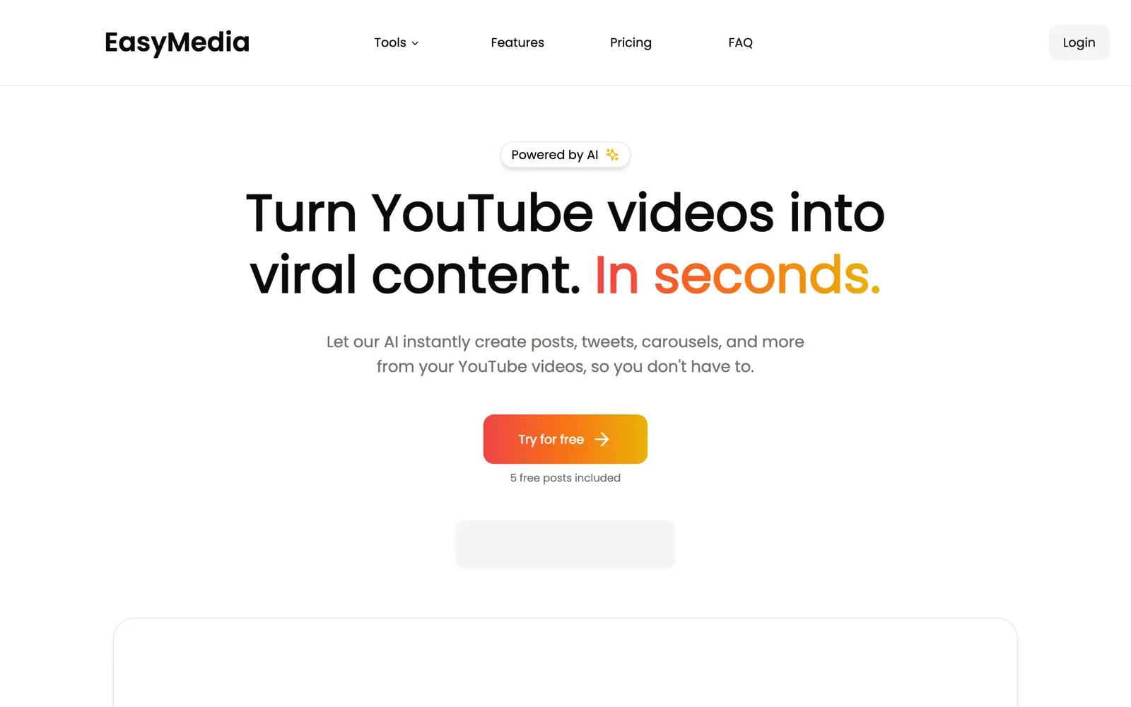 Screenshot of the EasyMedia website