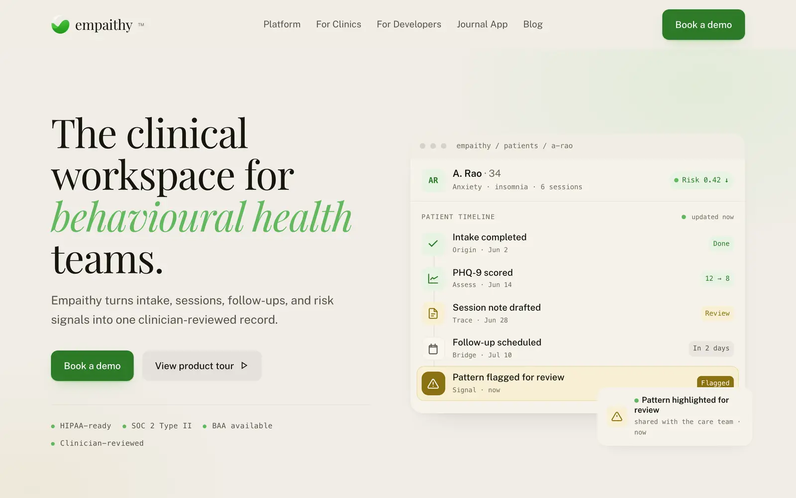 Screenshot of the Empaithy website
