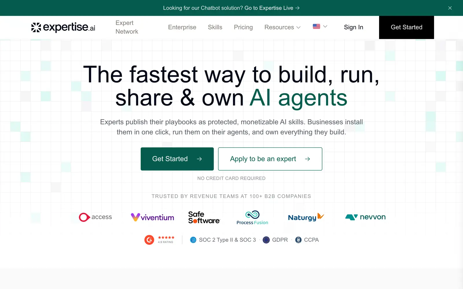 Screenshot of the Expertise AI website