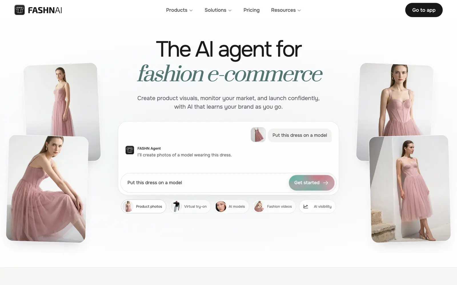 Screenshot of the FASHN website