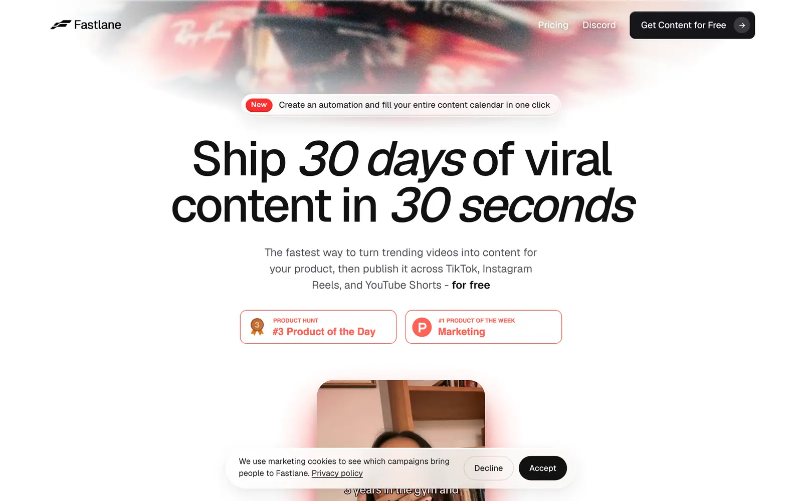 Screenshot of the Fastlane website