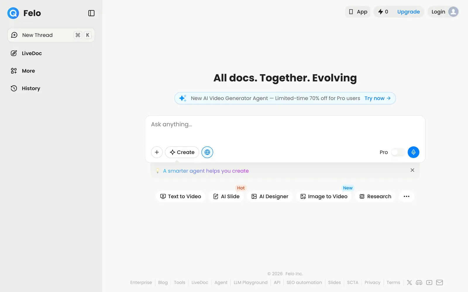 Screenshot of the Felo website