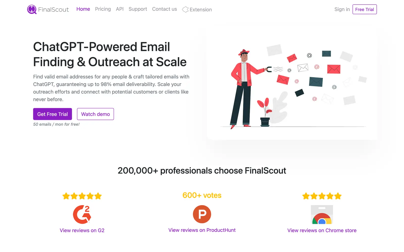 Screenshot of the FinalScout website