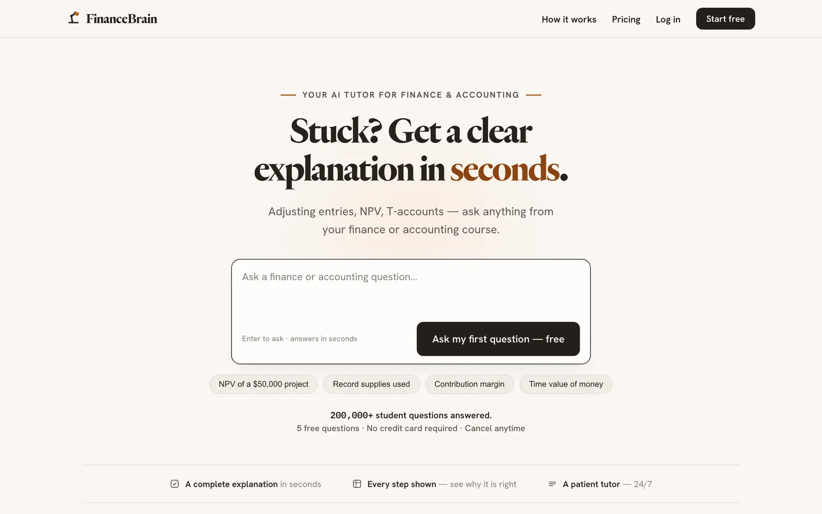Screenshot of the FinanceBrain website