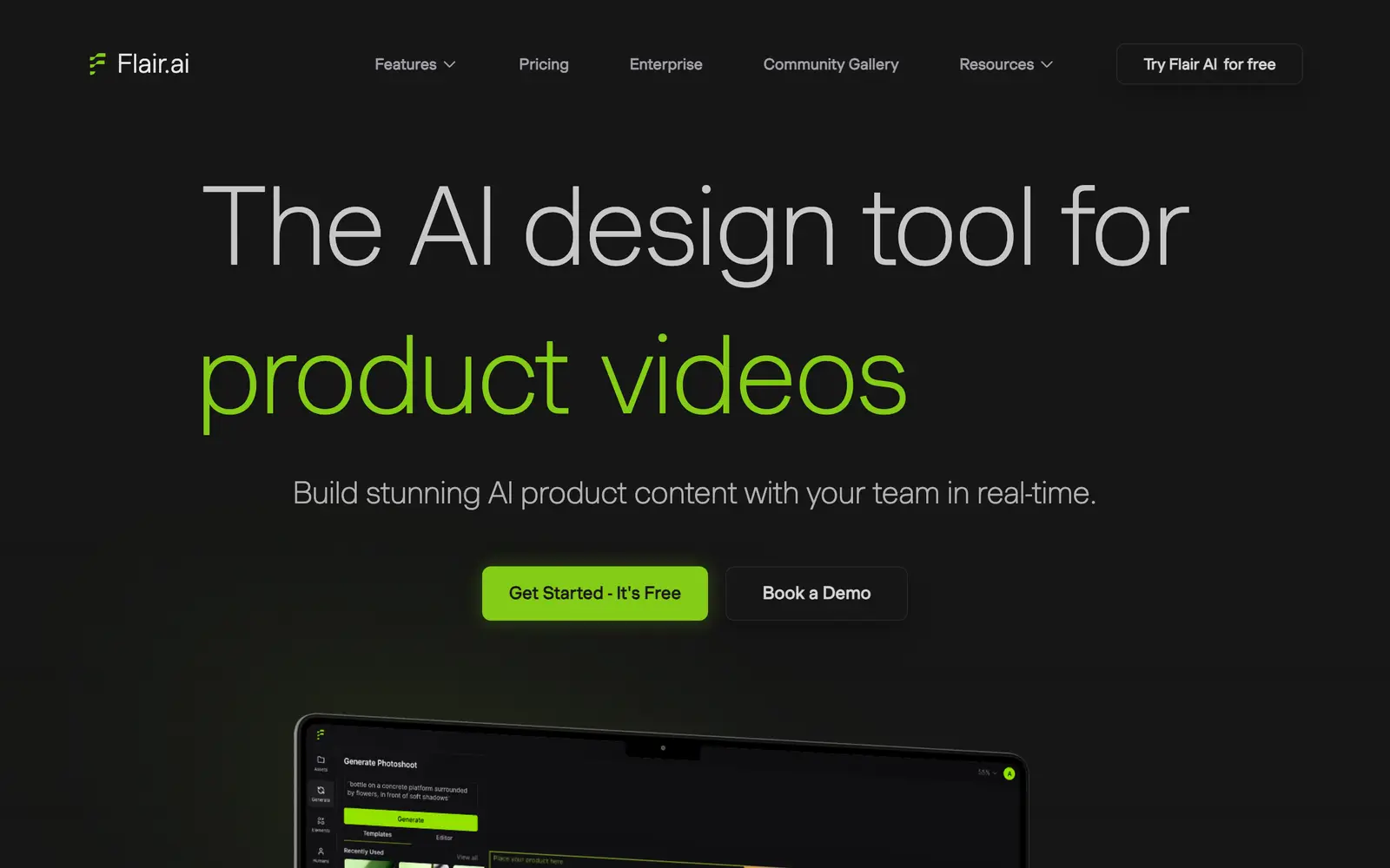 Screenshot of the Flair AI website