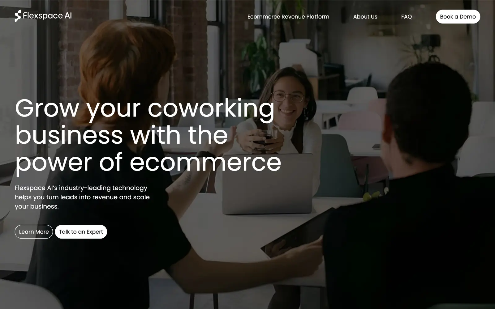 Screenshot of the Flexspace AI website