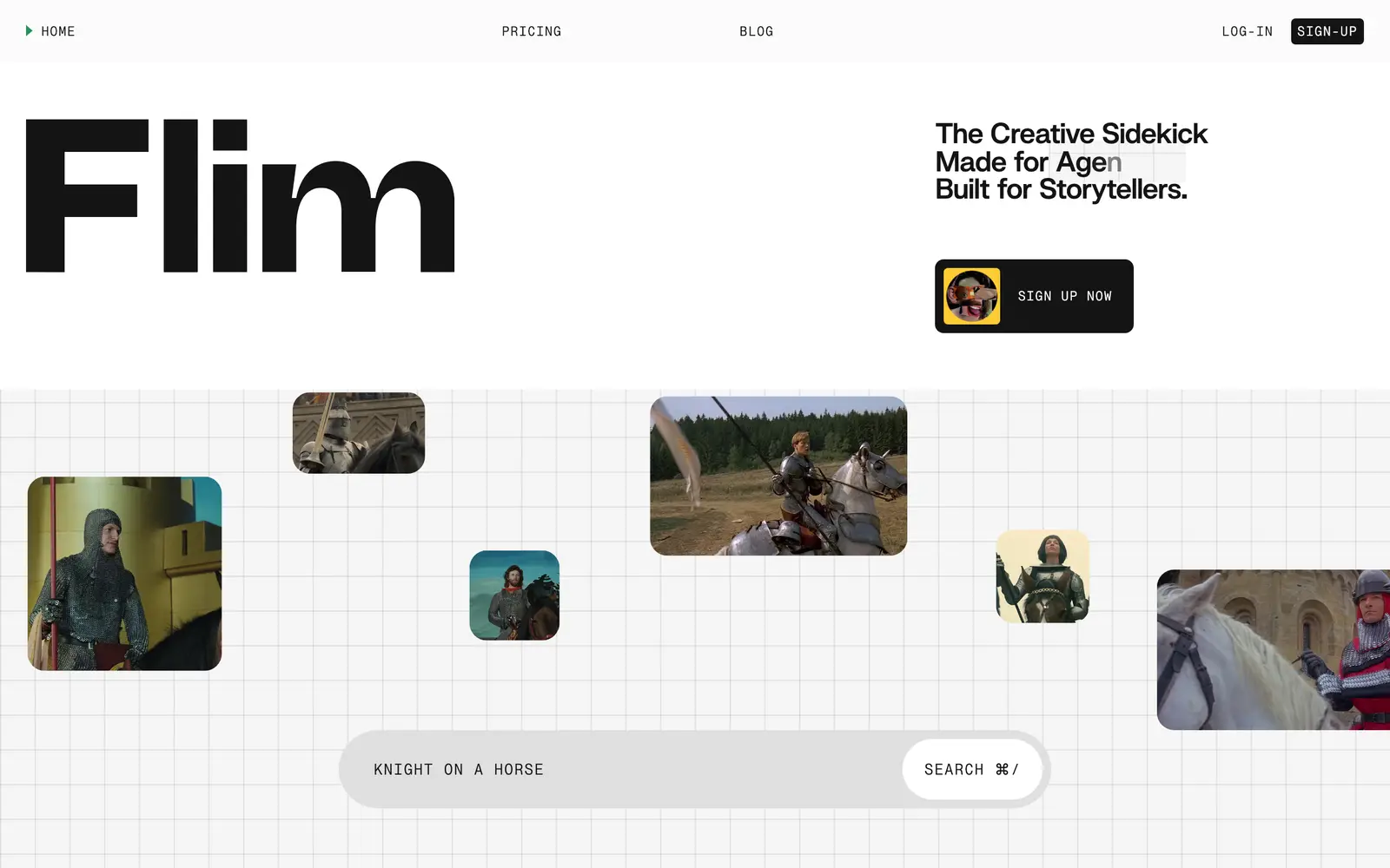 Screenshot of the Flim website