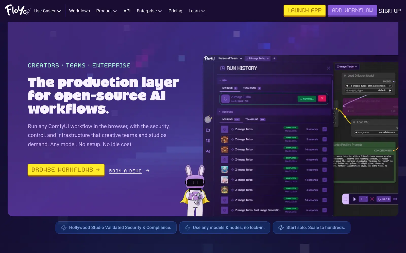 Screenshot of the Floyo website