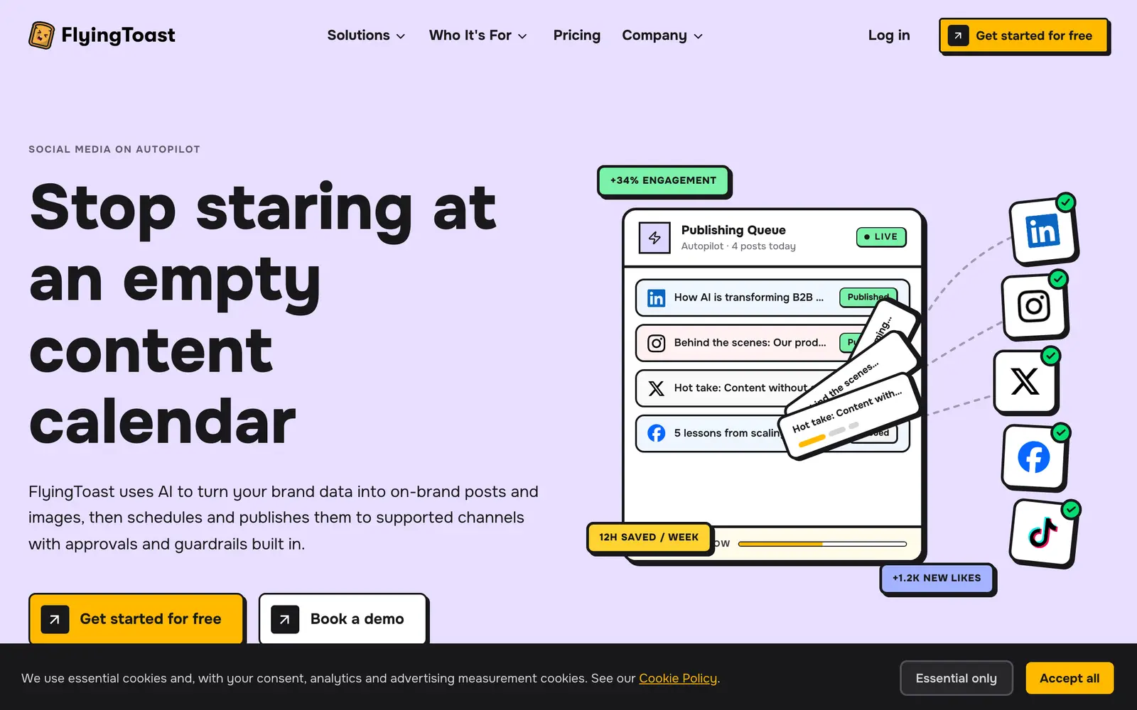 Screenshot of the FlyingToast website
