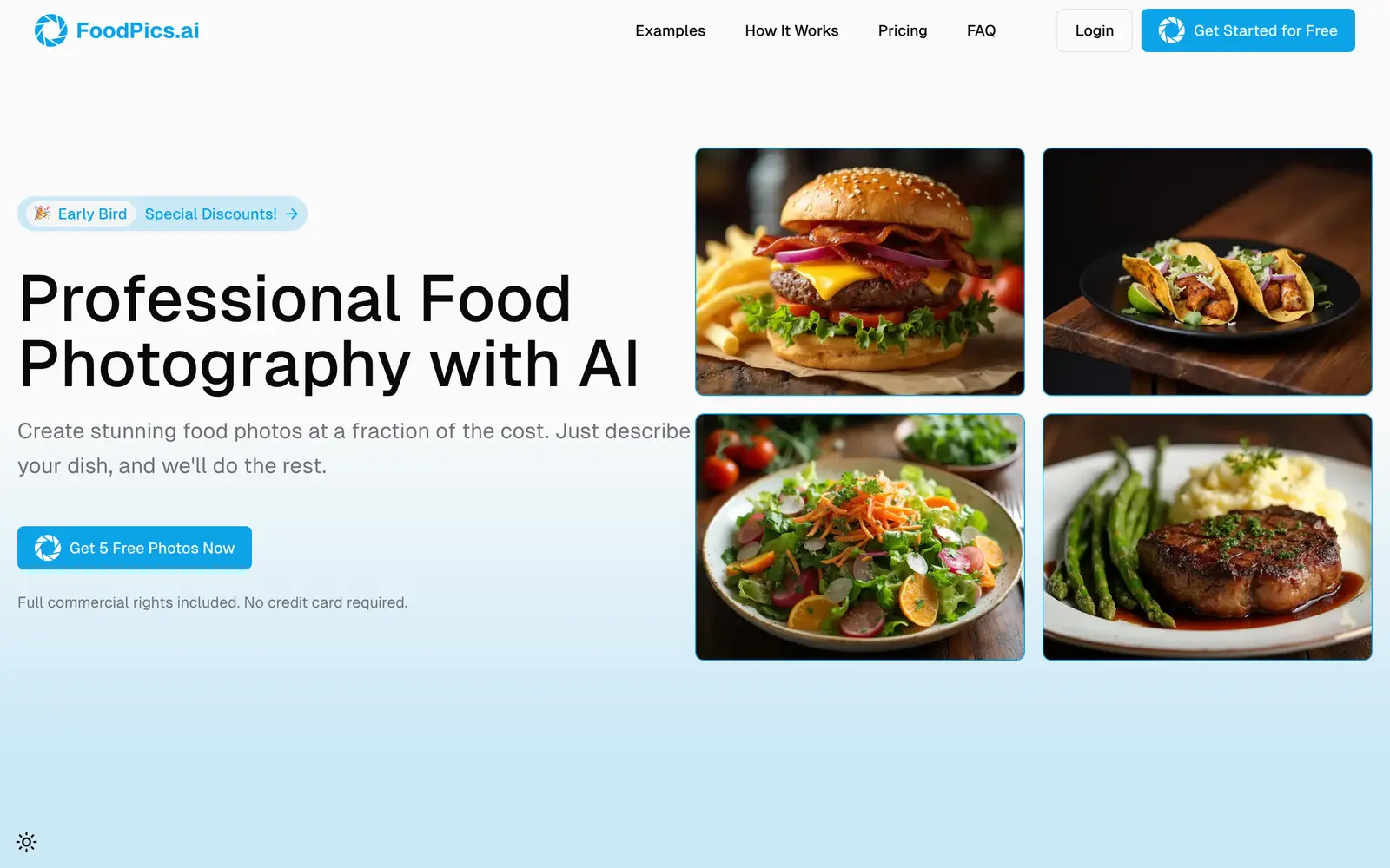 Screenshot of the FoodPics.ai website