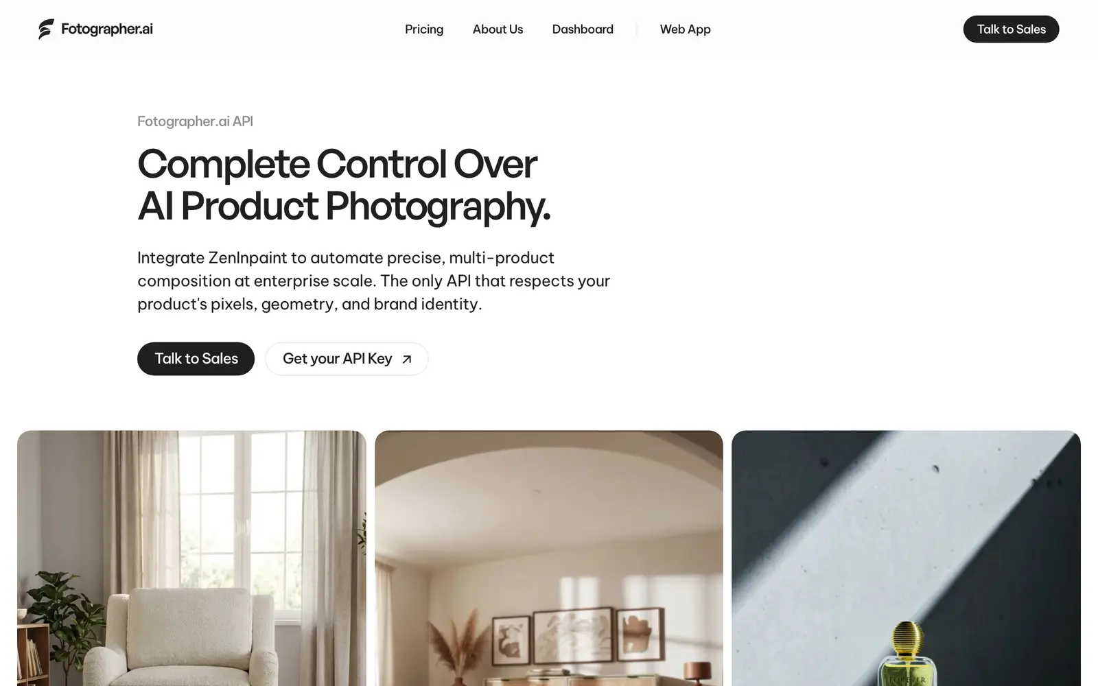 Screenshot of the Fotographer website