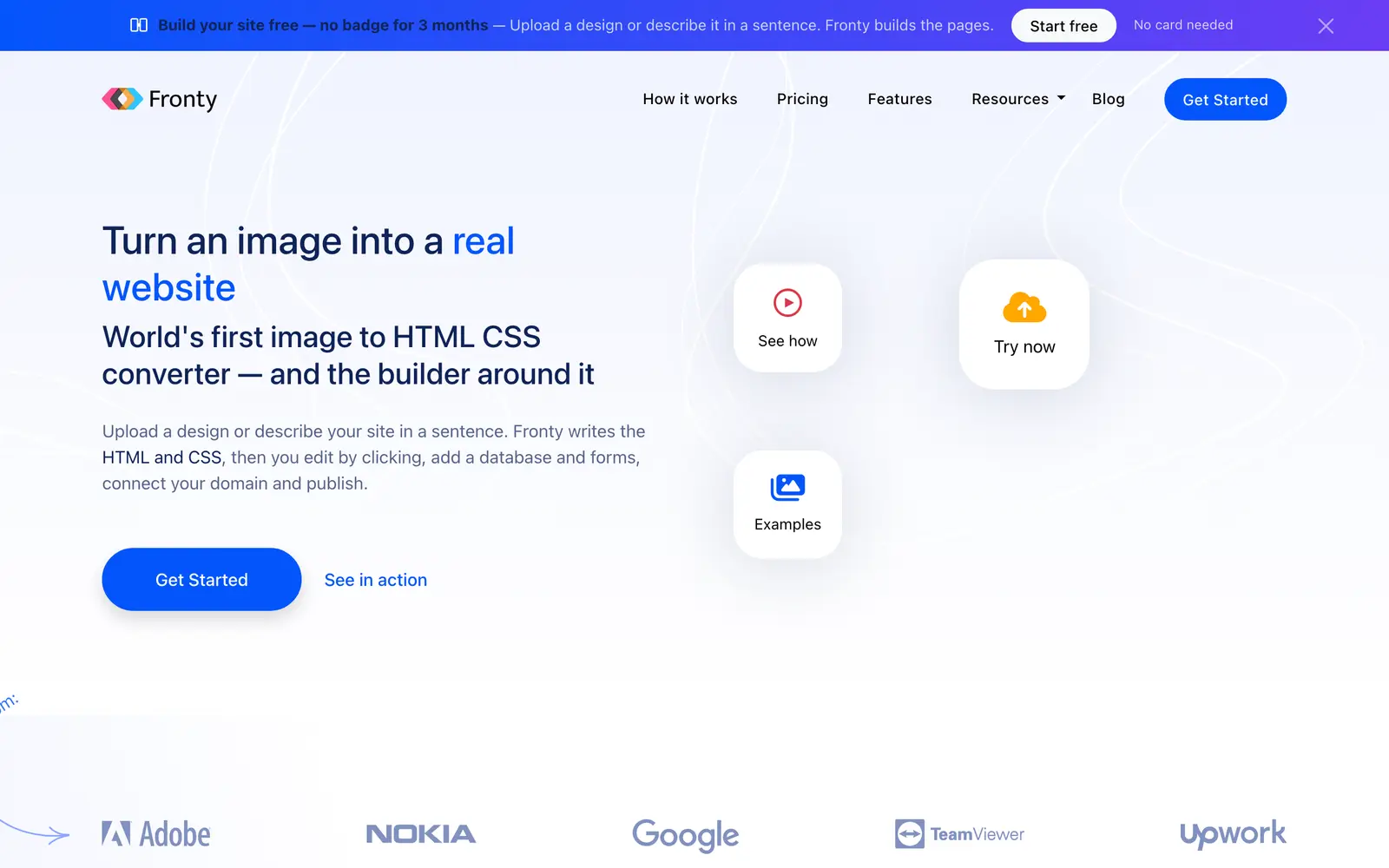 Screenshot of the Fronty website