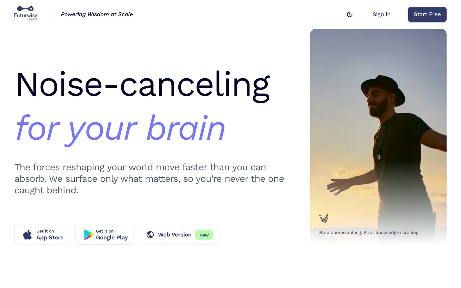 Screenshot of the Futurwise website