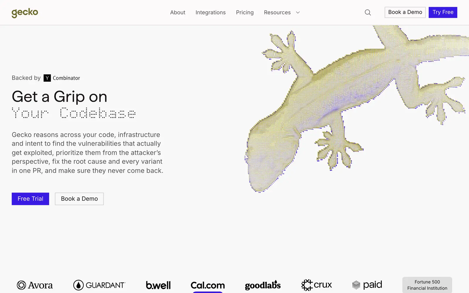 Screenshot of the Gecko Security website