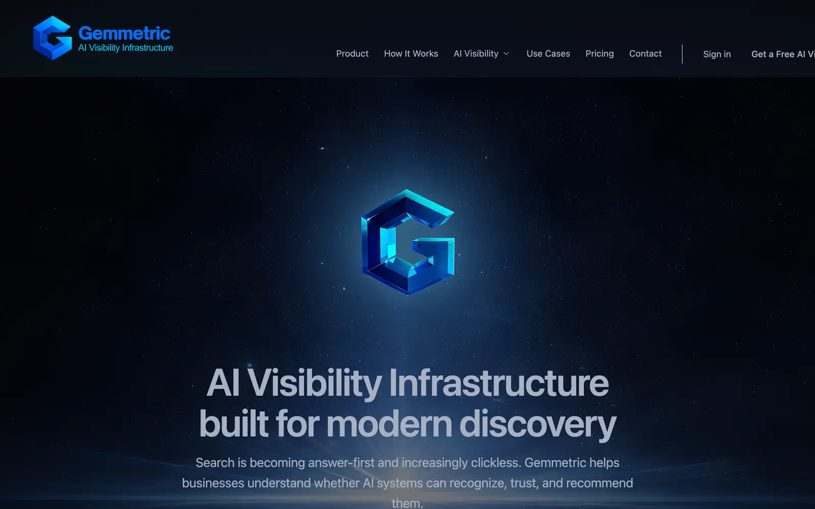 Screenshot of the Gemmetric website