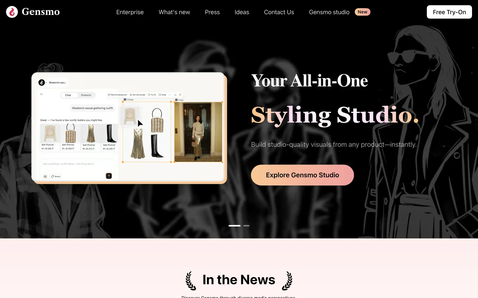 Screenshot of the Gensmo website