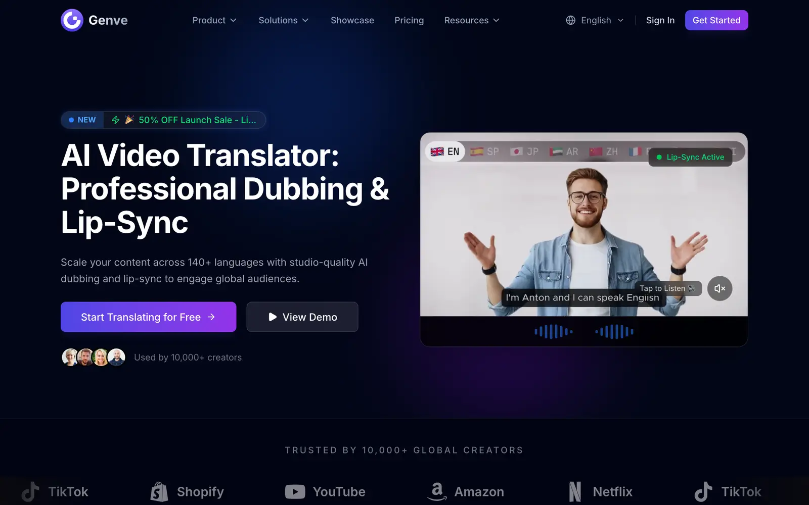 Screenshot of the Genve AI website