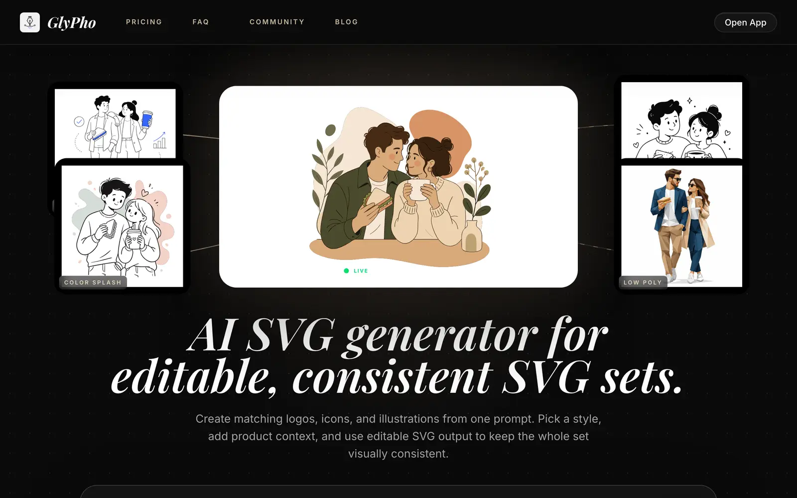 Screenshot of the GlyPho website