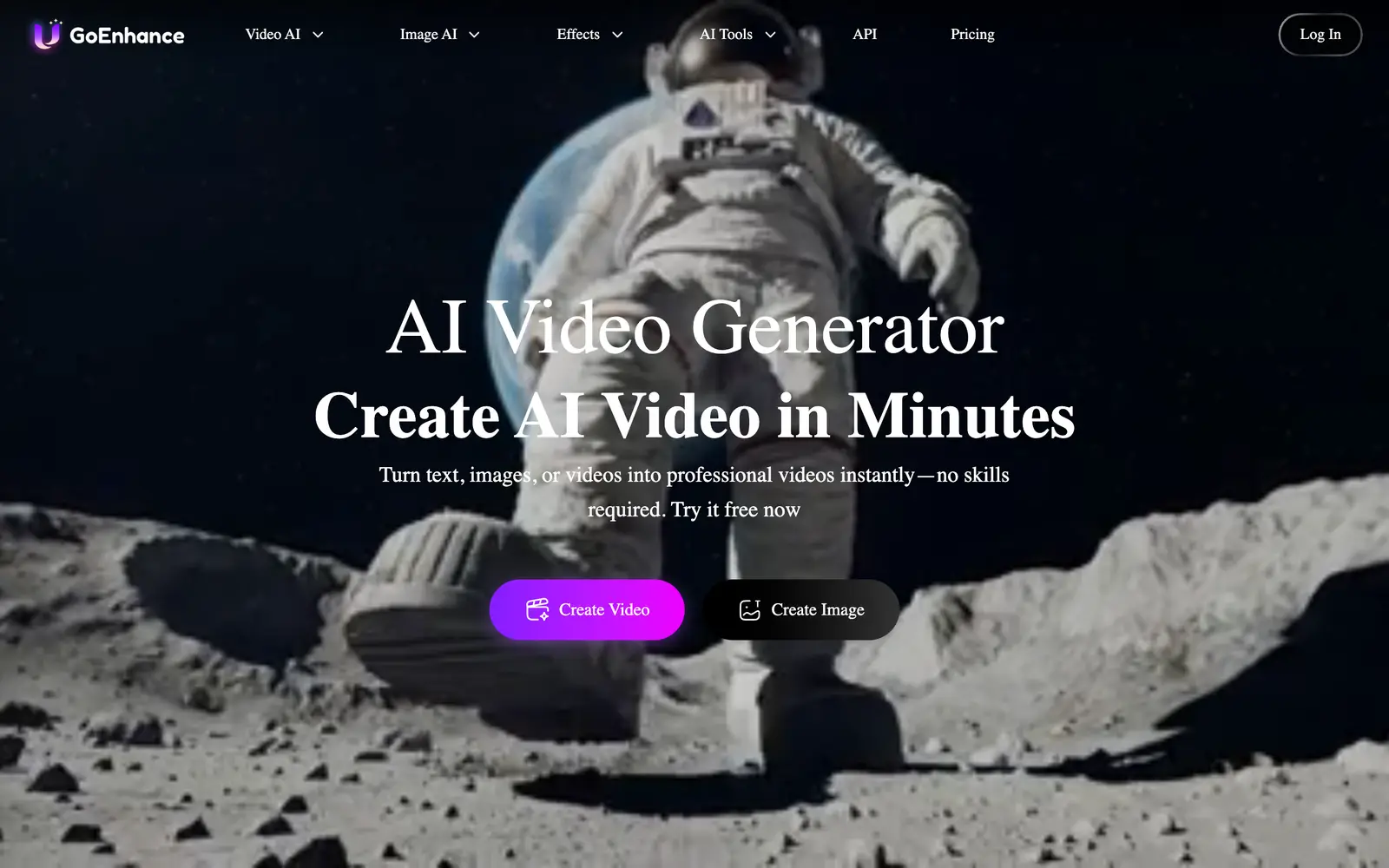 Screenshot of the GoEnhance AI website