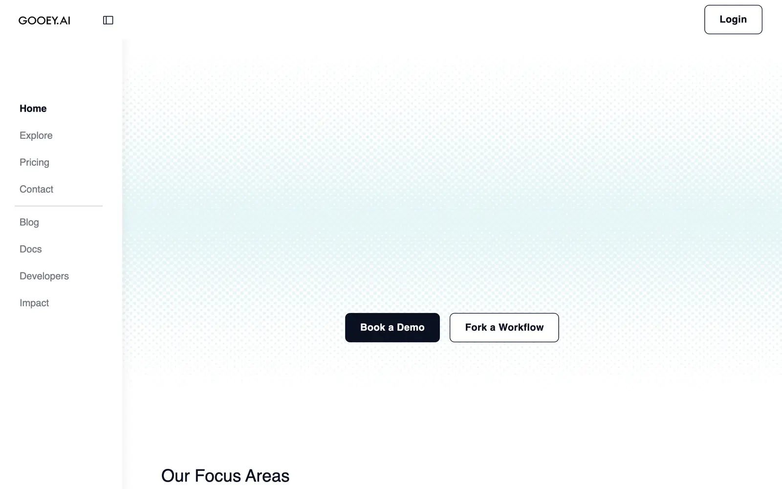 Screenshot of the Gooey.AI website