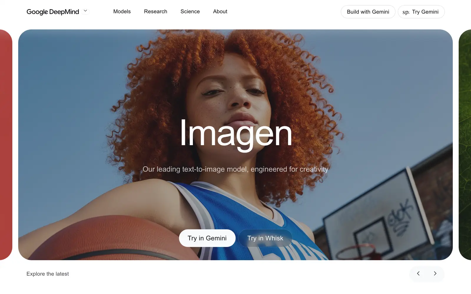 Screenshot of the Google Imagen website