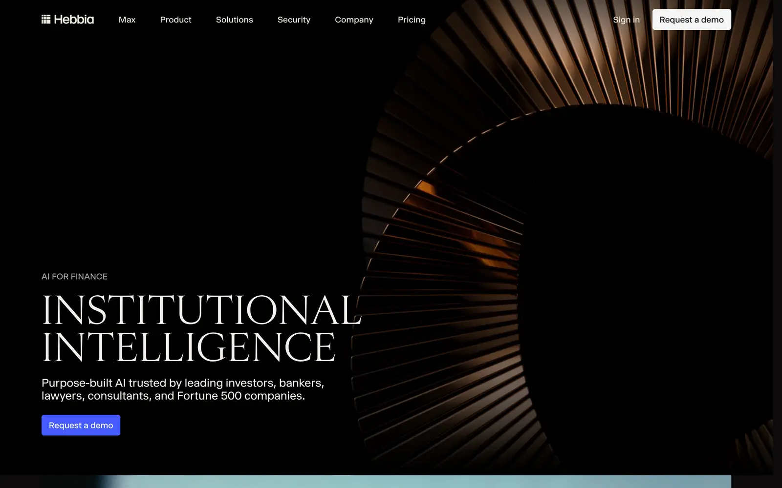 Screenshot of the Hebbia website