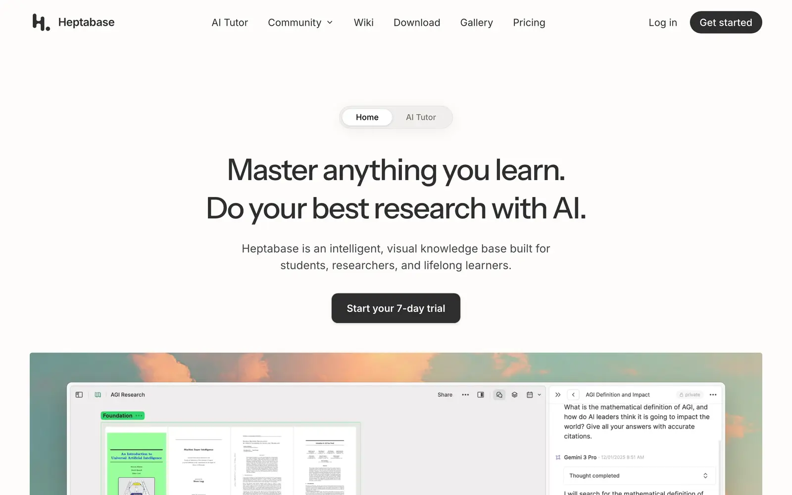 Screenshot of the Heptabase website