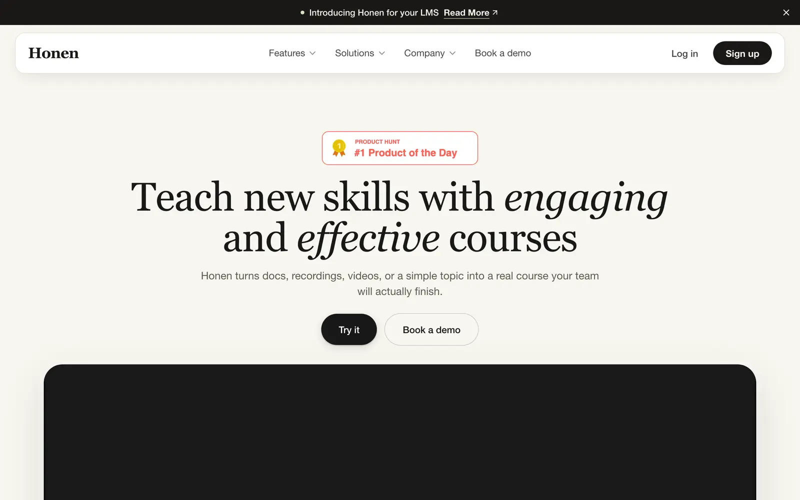 Screenshot of the Honen website