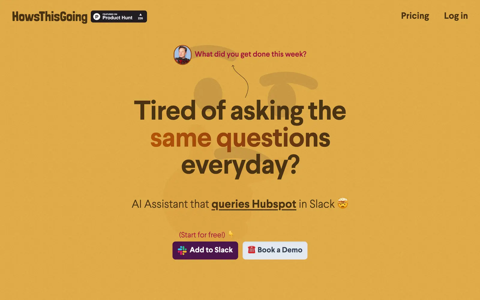Screenshot of the HowsThisGoing website
