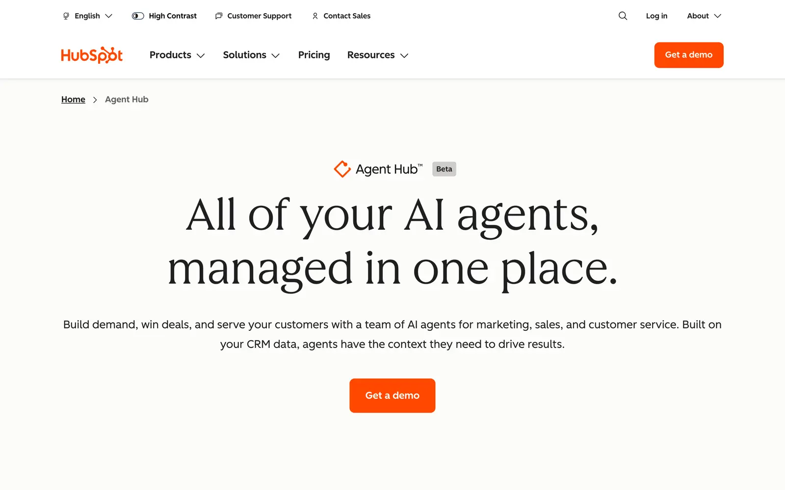 Screenshot of the HubSpot Breeze website
