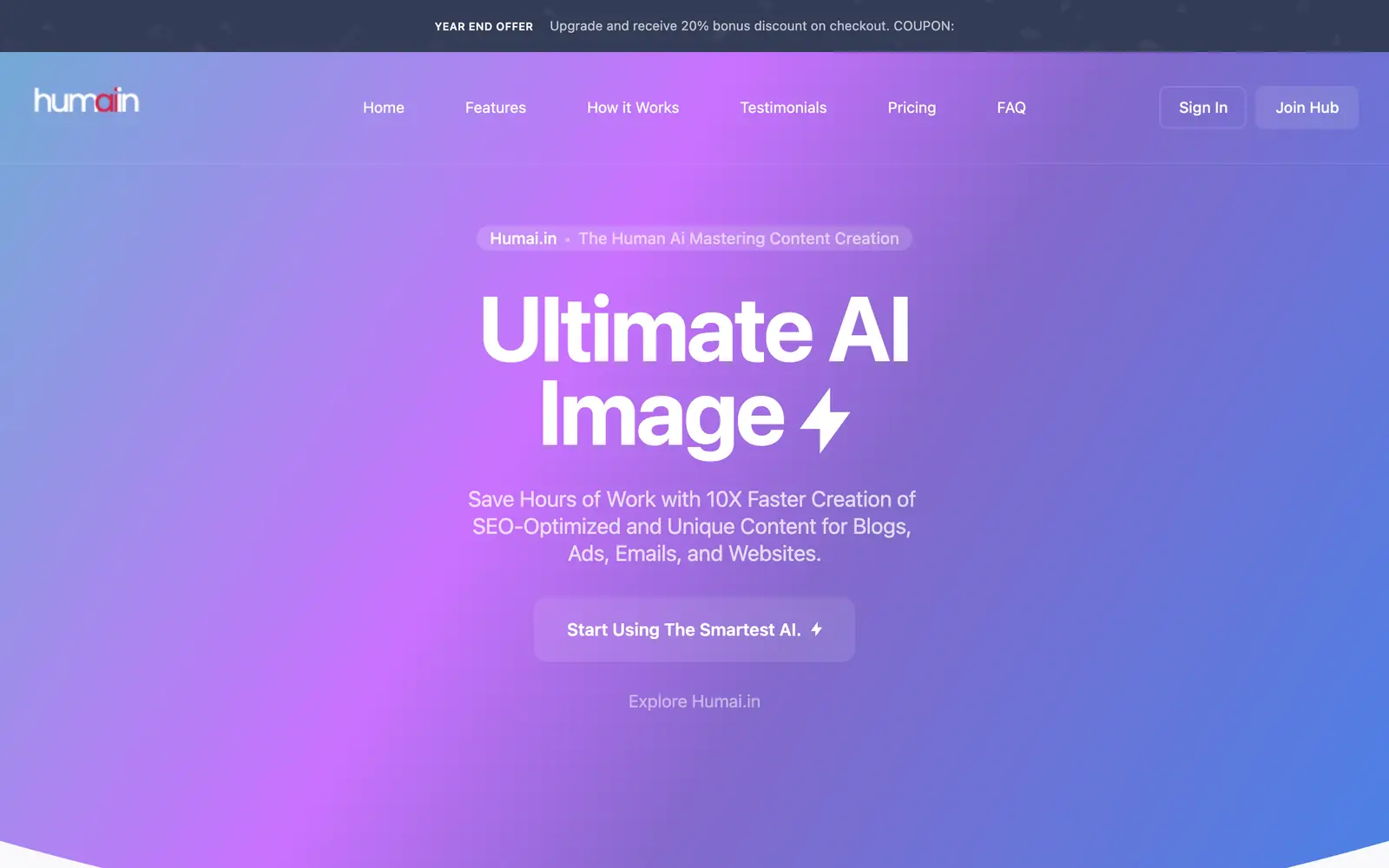 Screenshot of the Humai.in website