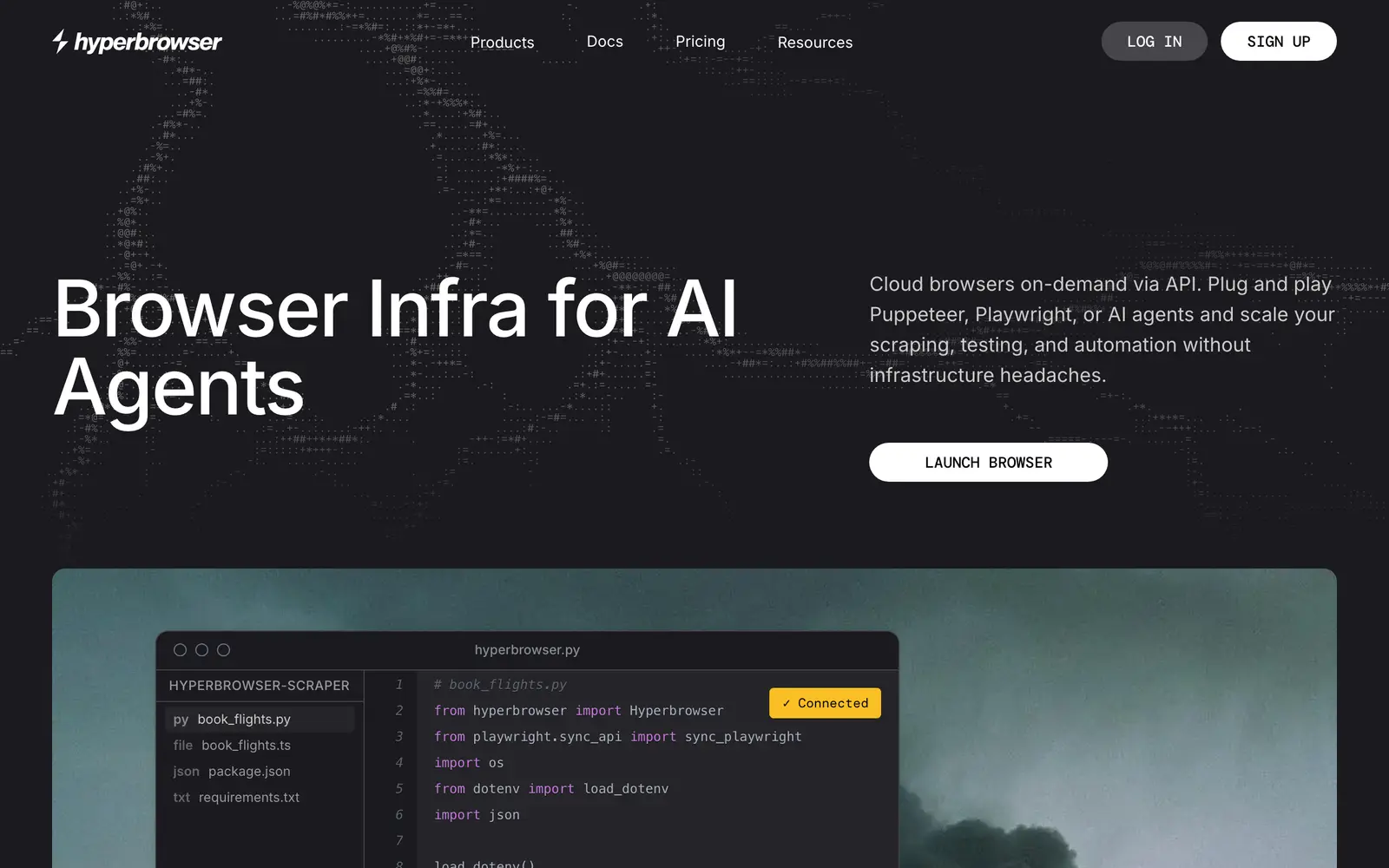 Screenshot of the Hyperbrowser website