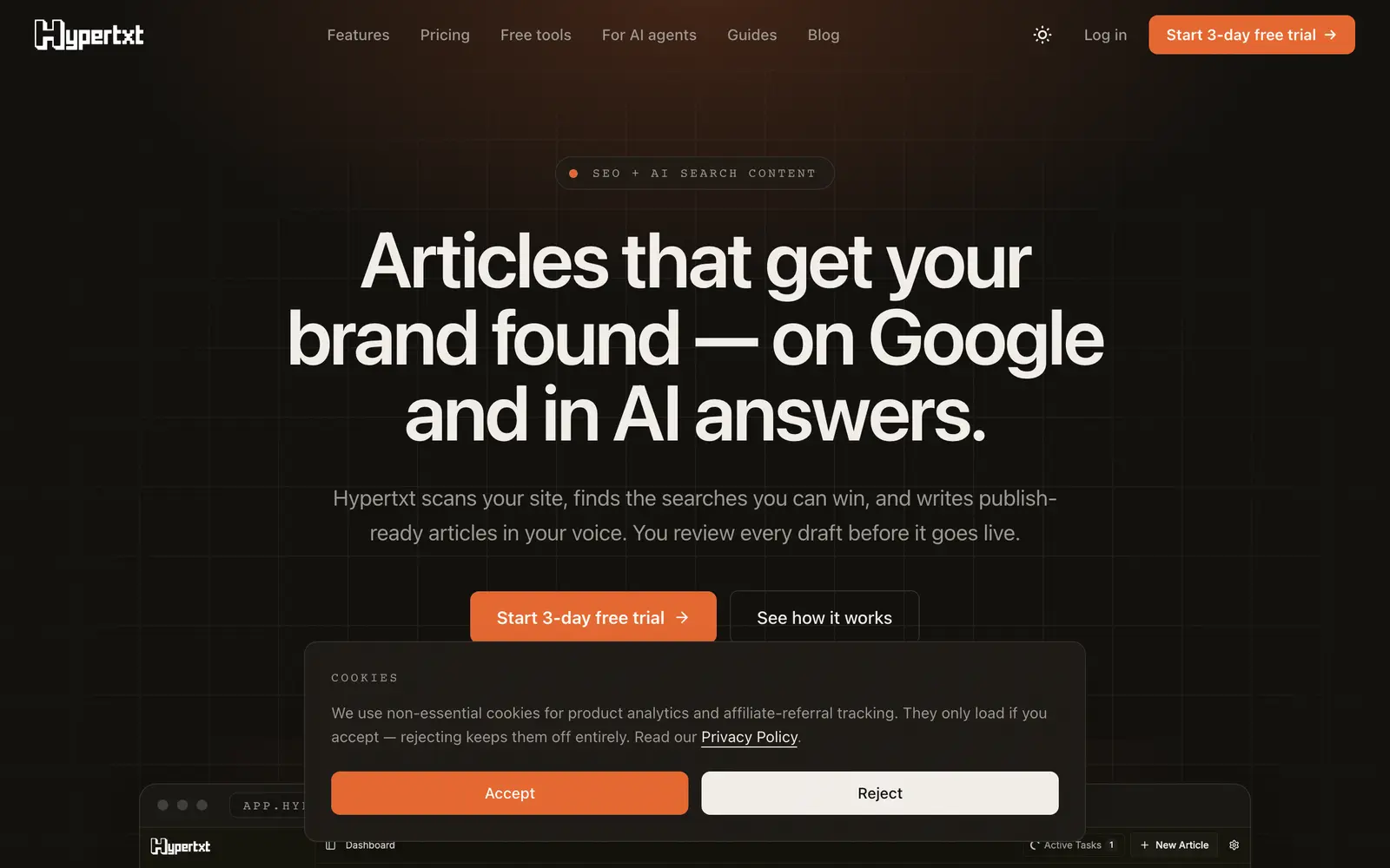 Screenshot of the Hypertxt website