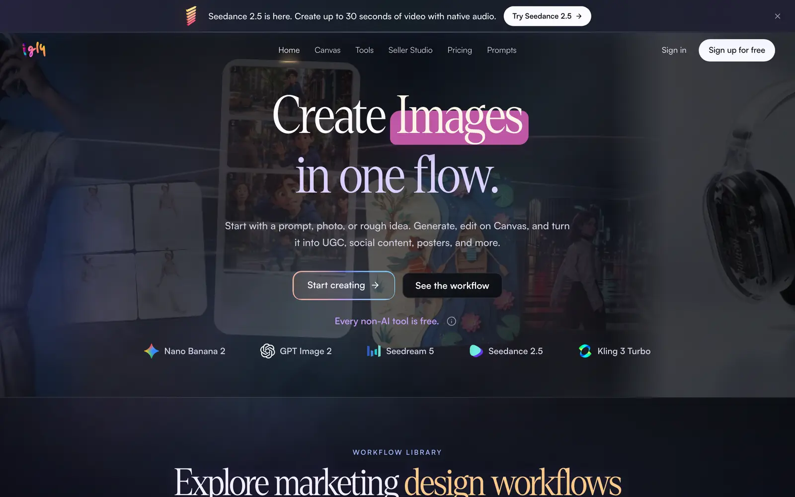 Screenshot of the Igly website