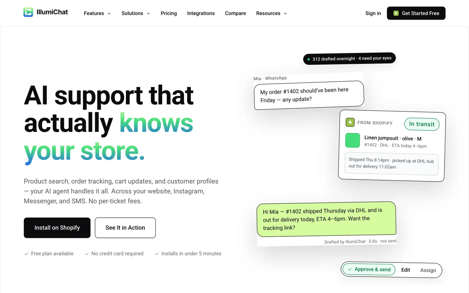 Screenshot of the IllumiChat website