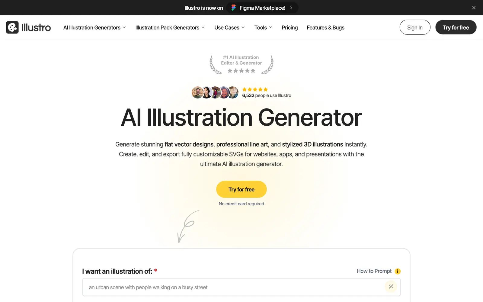 Screenshot of the Illustro website