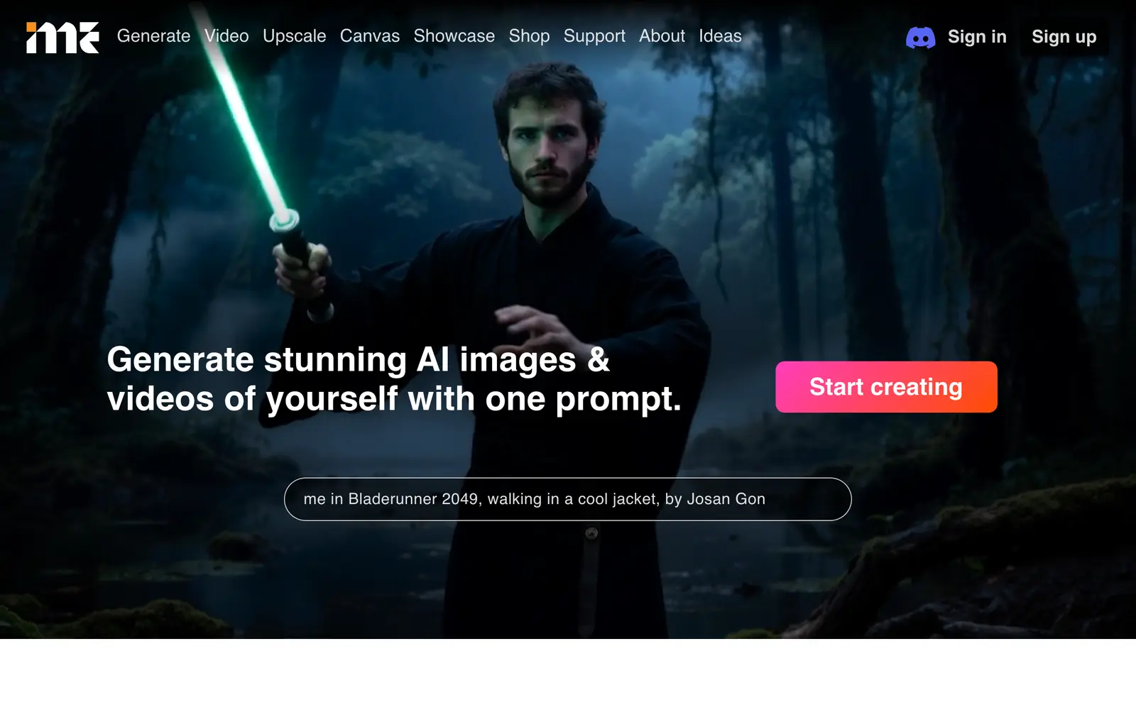 Screenshot of the ImagineMe website