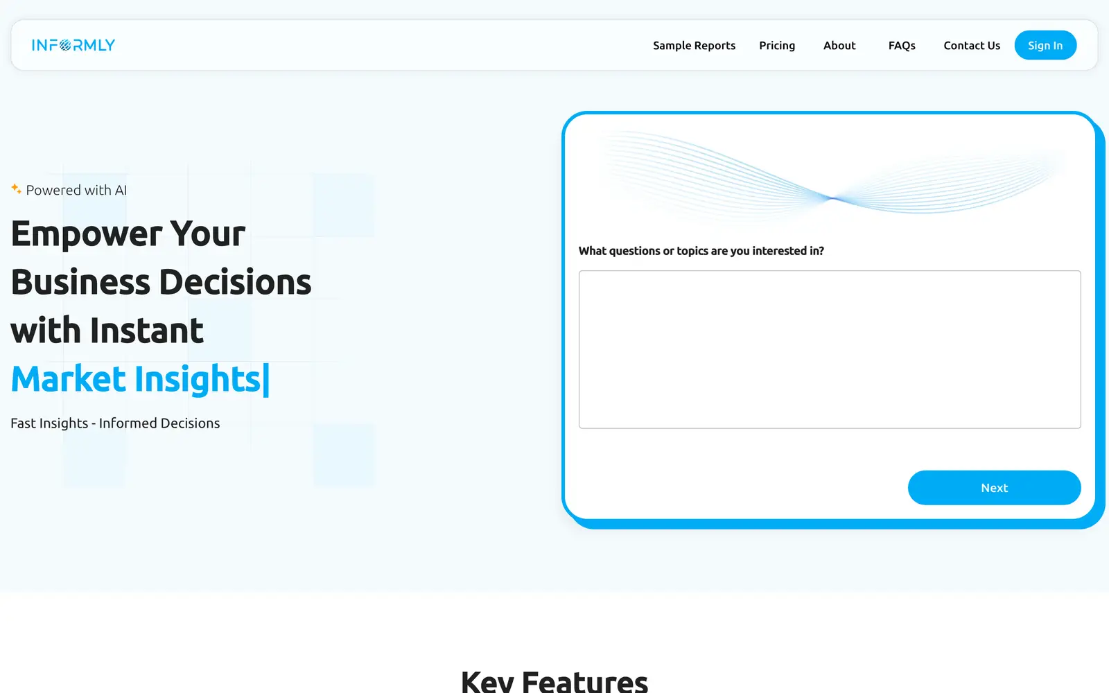 Screenshot of the Informly website