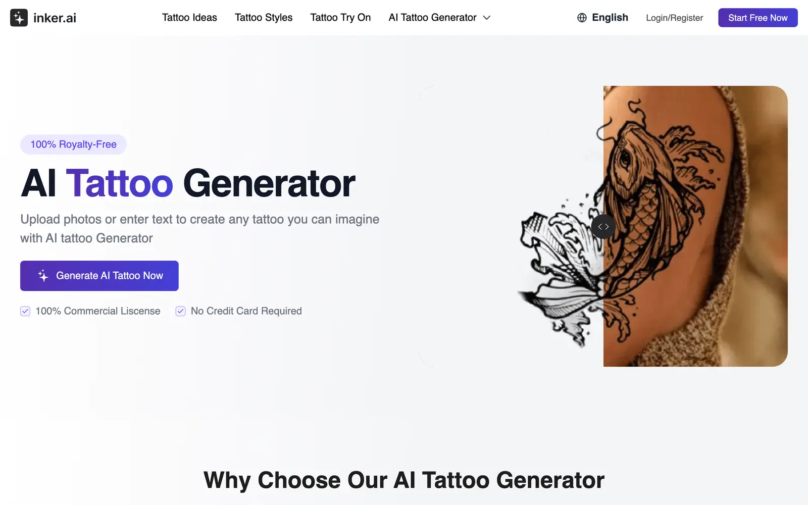 Screenshot of the Inker.AI website