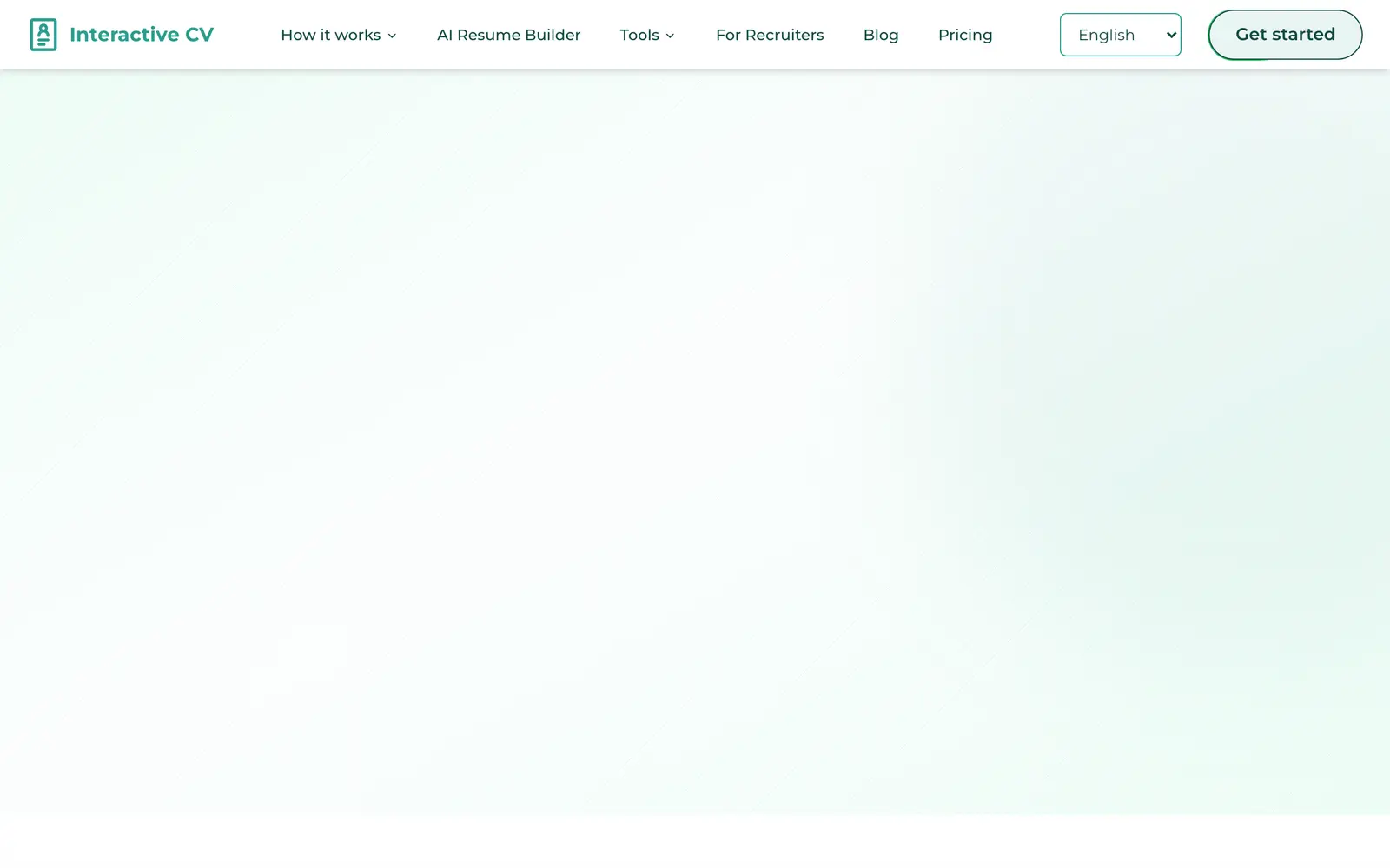 Screenshot of the Interactive CV website